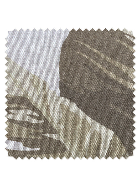 'Pacifico Palm' Flax Linen Fabric by Nathan Turner - Cappuccino - CALIFORNIA COTTON / YARD