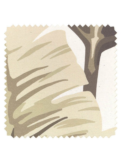 'Pacifico Palm' Organic Twill Fabric by Nathan Turner - Cappuccino - CALIFORNIA COTTON / SAMPLE