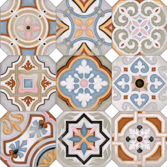 Retro Patchwork Fliesen 20x20 cm – Multicolor