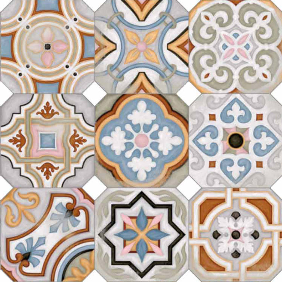 Retro Patchwork Fliesen 20x20 cm – Multicolor