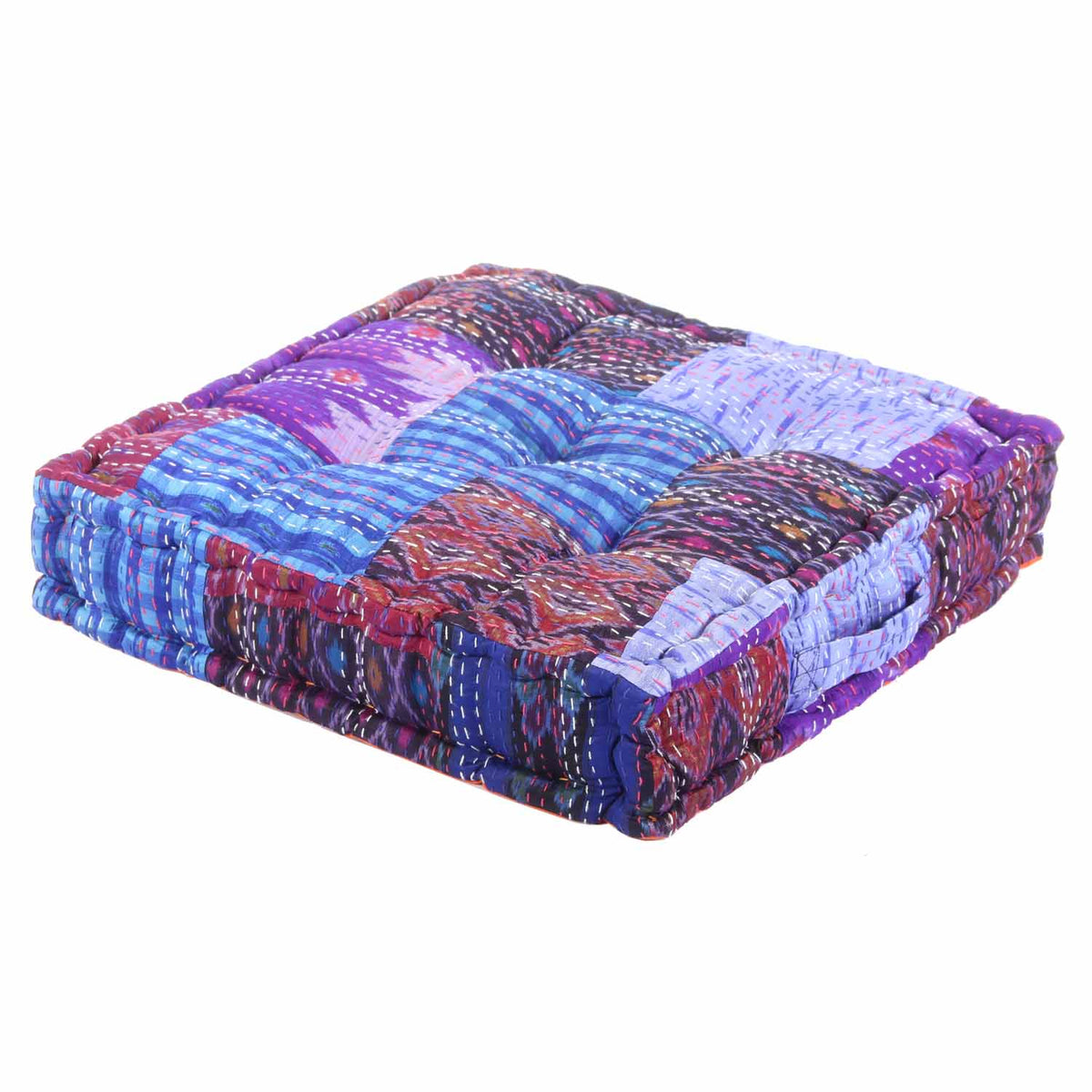Patchwork Sitzkissen Kanthara - Blau-Lila