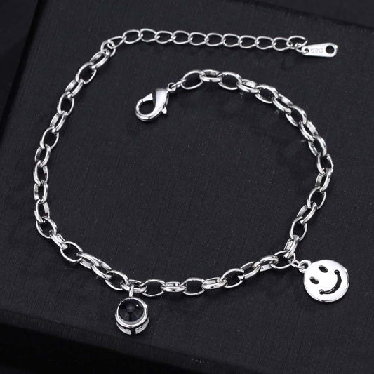 Personalisierte Bild Armband mit Lächeln Anhänger