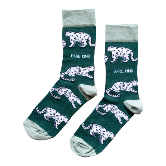 Save the Snow Leopards Bamboo Socks | UK Adult 4-7