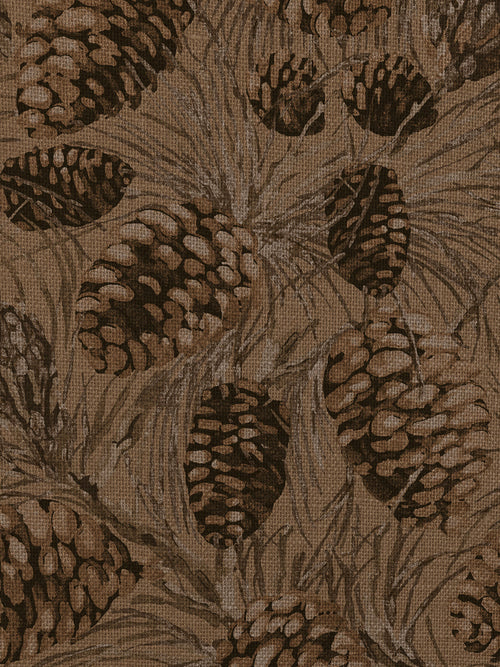 'Pinecones' Burlap Wallpaper by Nathan Turner - All Taupe - Burlap Roll