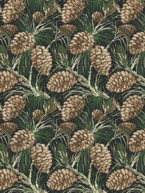 'Pinecones' Wallpaper by Nathan Turner - Charcoal - Removable / 26 in. x 4.5 ft.