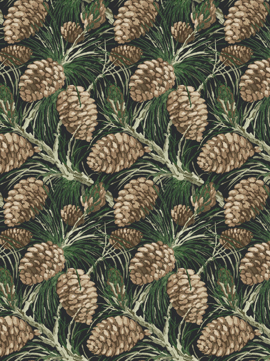 'Pinecones' Wallpaper by Nathan Turner - Charcoal - Removable / 26 in. x 4.5 ft.
