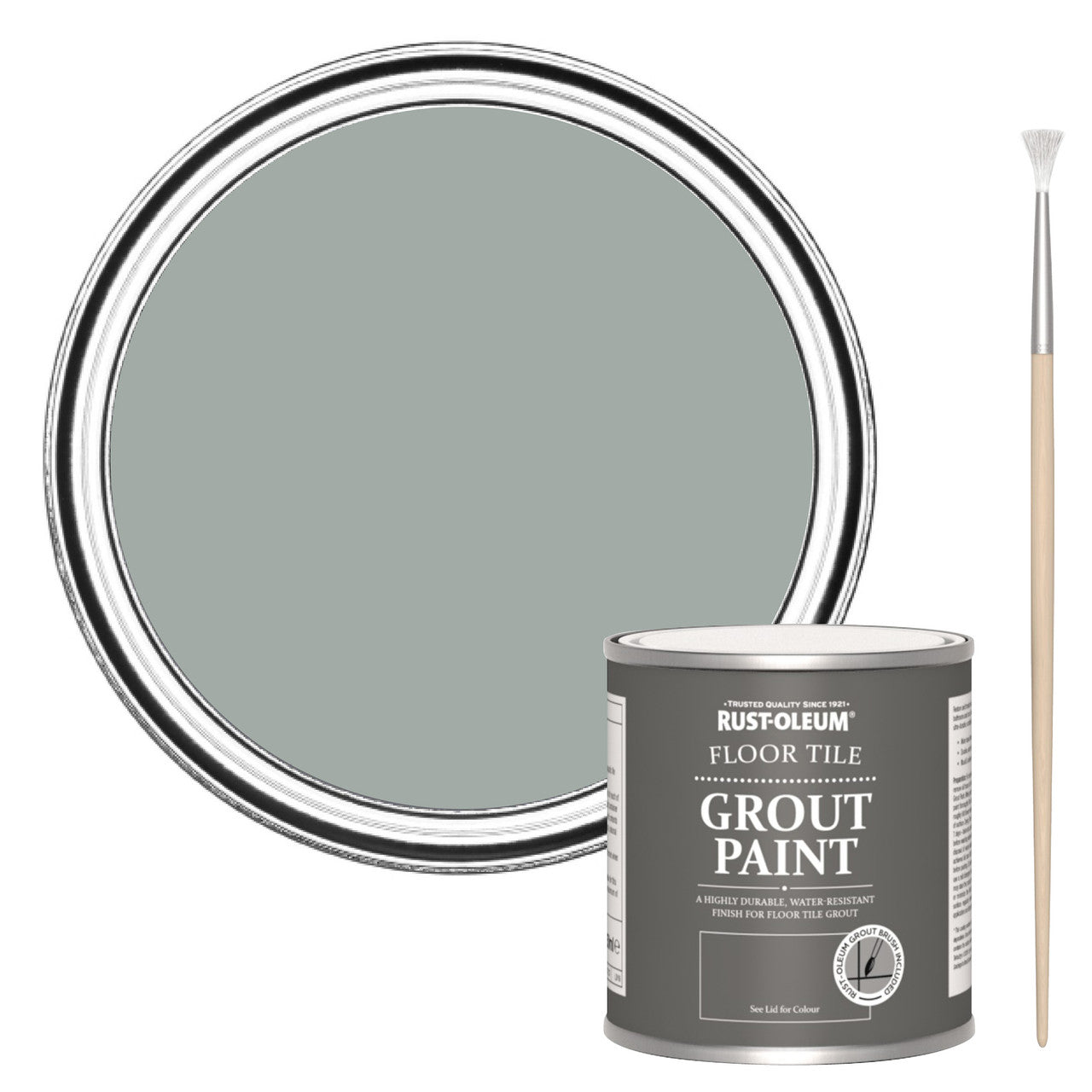 Rust-Oleum Grey Floor Grout Paint - Pitch Grey 250ml