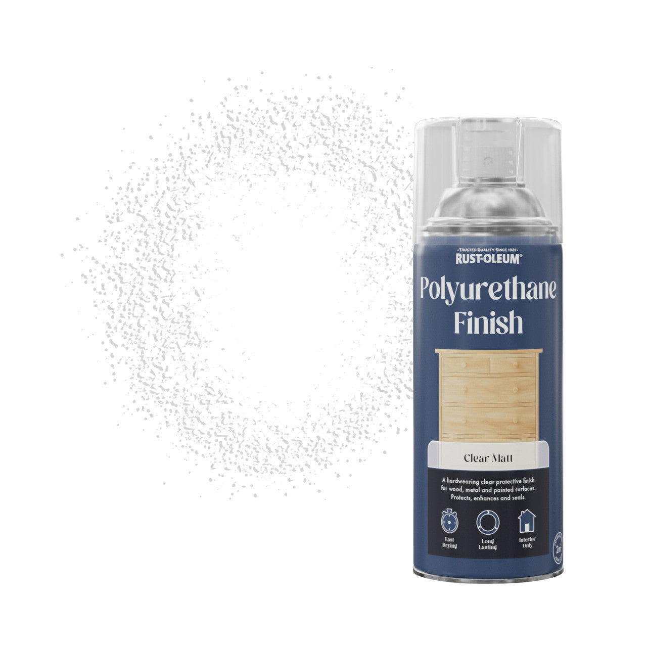 Polyurethane Varnish Spray Paint, Matt Finish - Clear 400ml