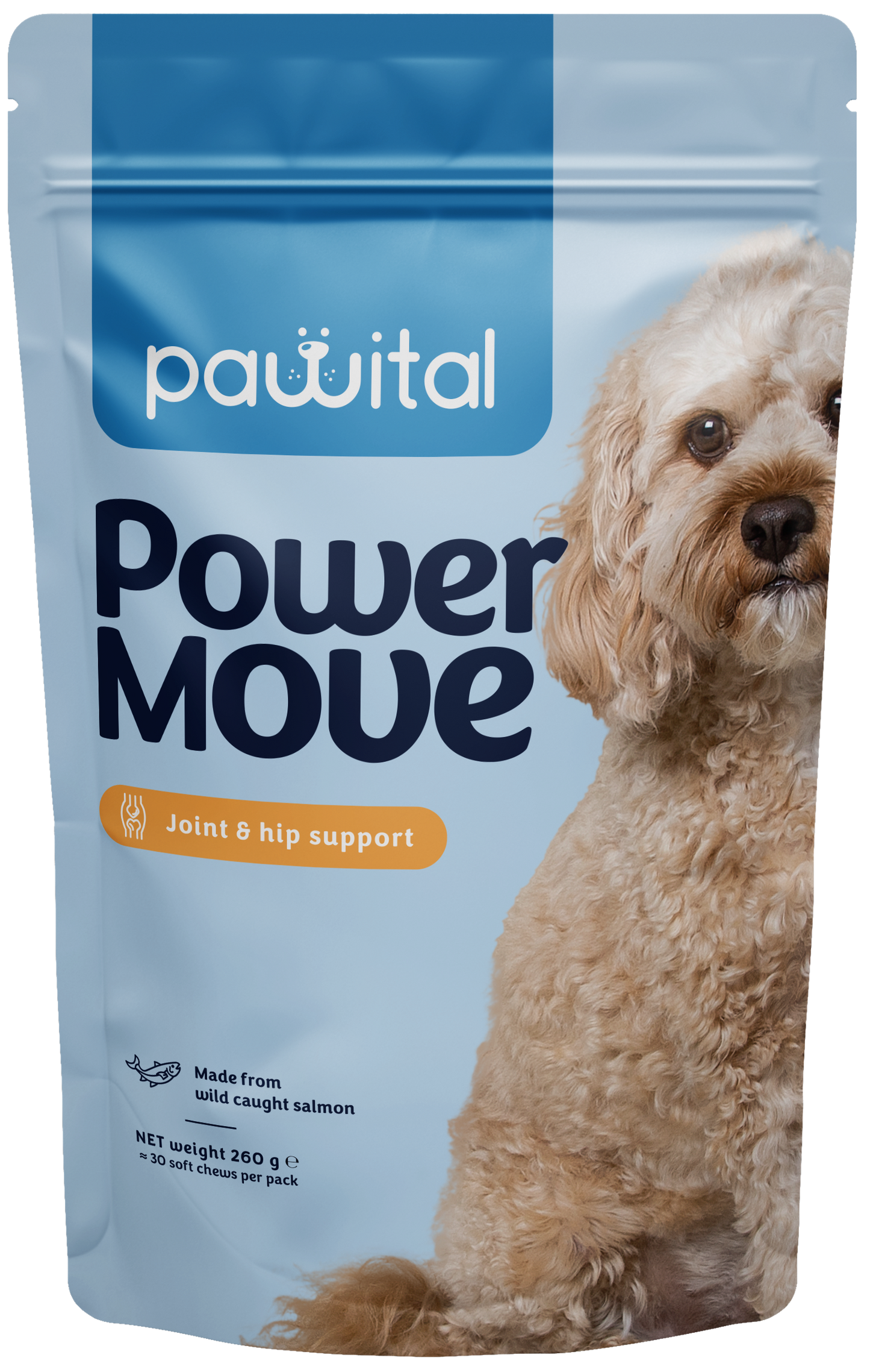 Pawital Power Move Gelenkpflege für Hunde - Grünlippmuschel, Glucosaminsulfat, Chondroitin, Teufelskralle, Boswellia, Kurkuma