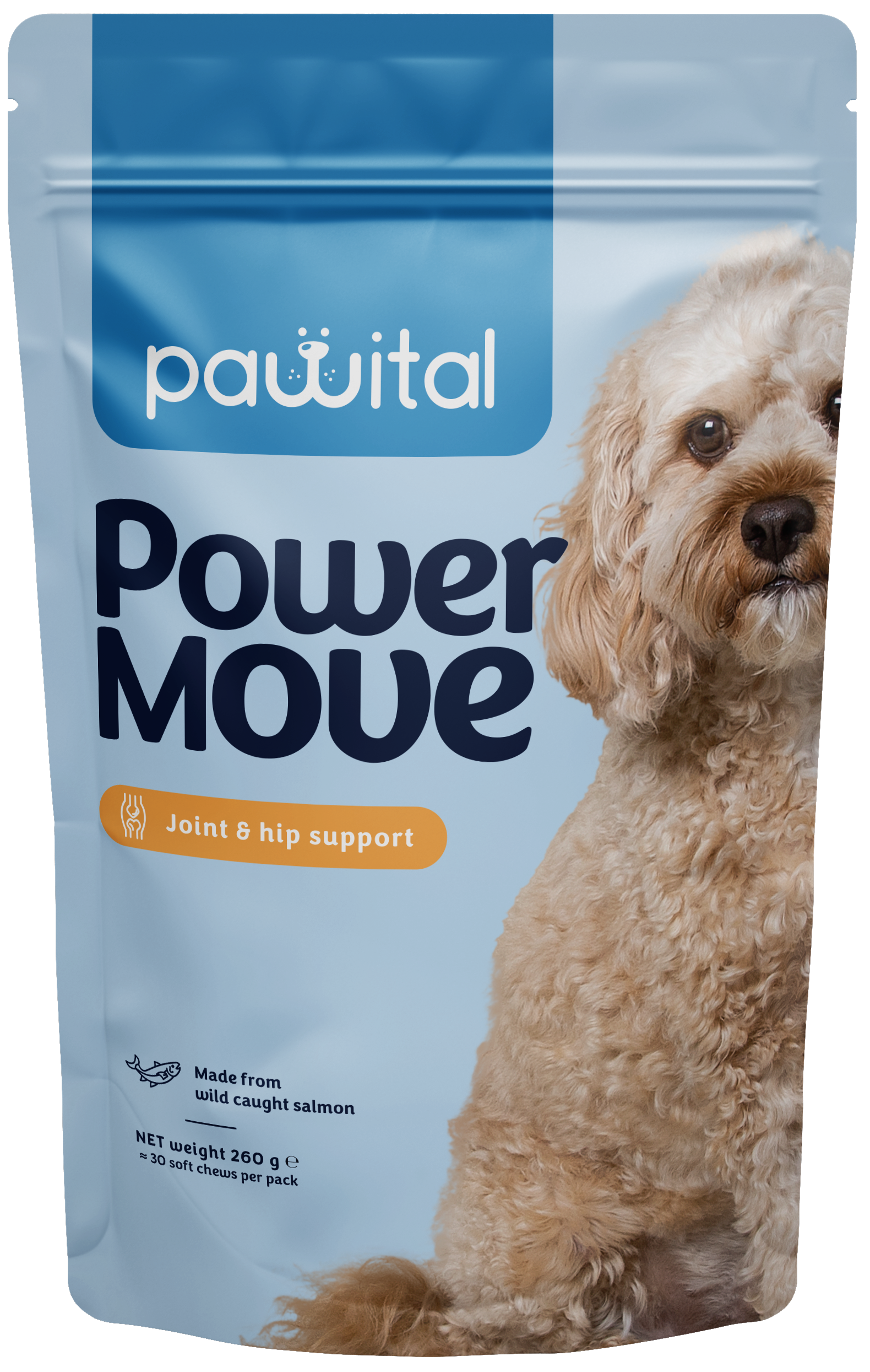 Pawital Power Move Gelenkpflege für Hunde - Grünlippmuschel, Glucosaminsulfat, Chondroitin, Teufelskralle, Boswellia, Kurkuma