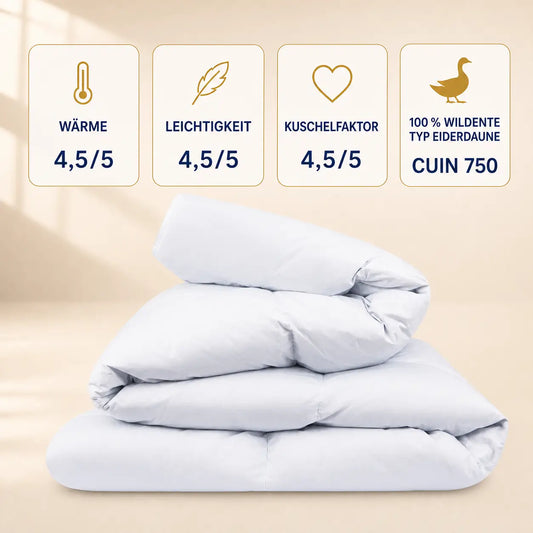 Premium Daunendecke Wildentendaune Typ Eiderdaune - 135x200 cm / Sommerdecke
