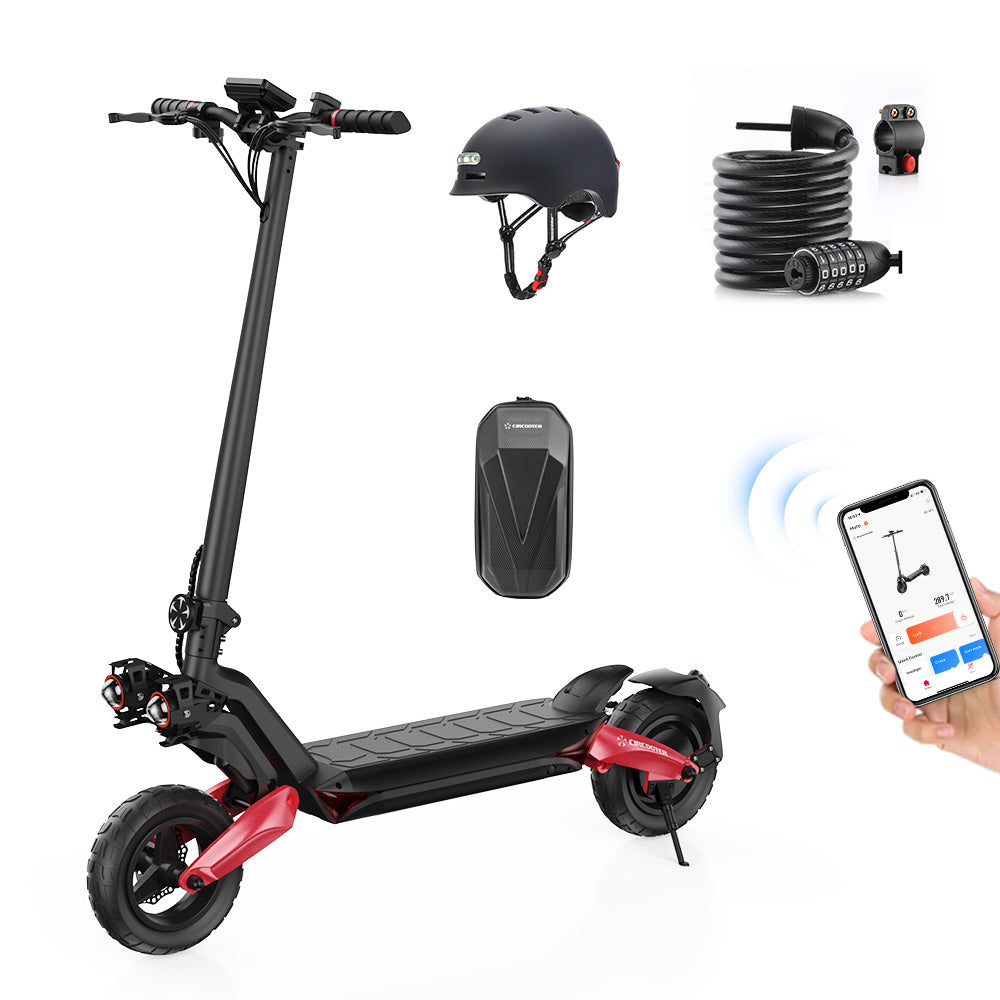 R3 Electric Scooter With Cable Lock And Helmet - R3 with a free cable lock and LED helmet