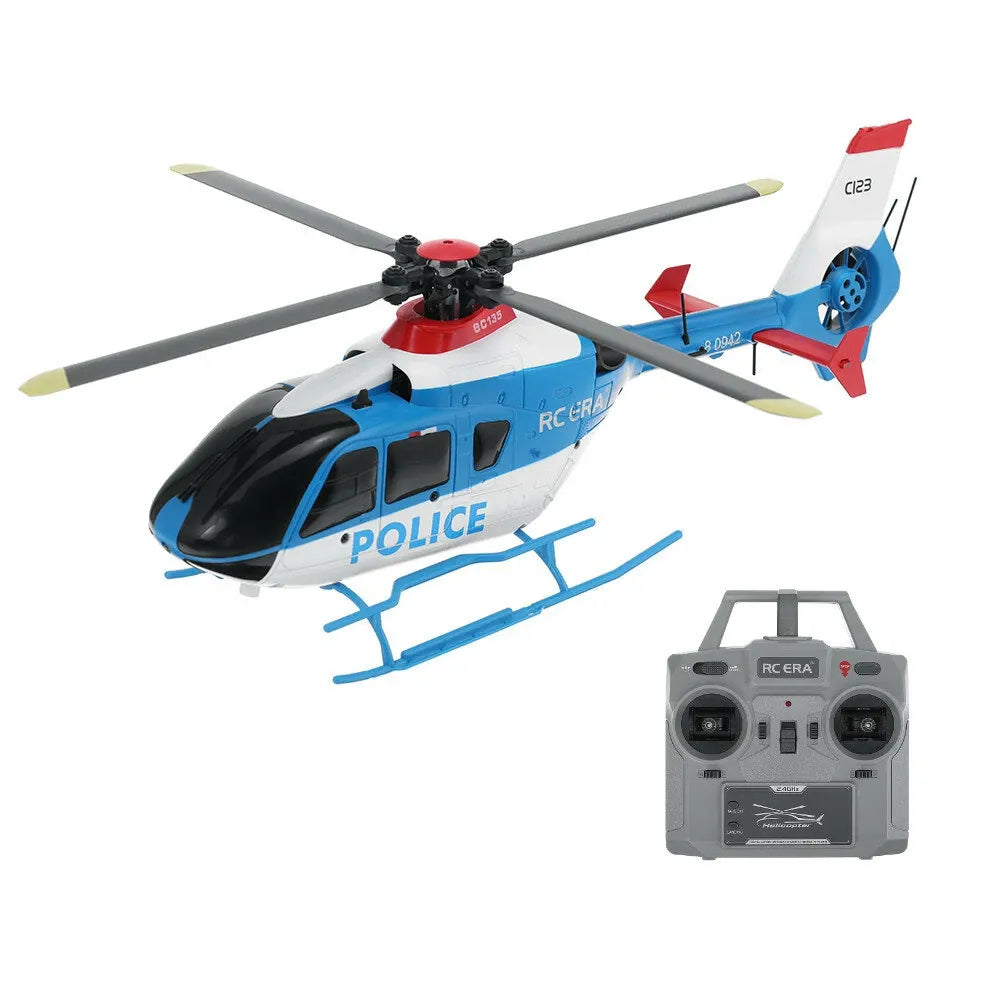 RC Helicopter RC ERA C123 EC135 Scaled 1:36 6CH 6-Axis Altitude Hold Optical Flow Positioning Version - Blue