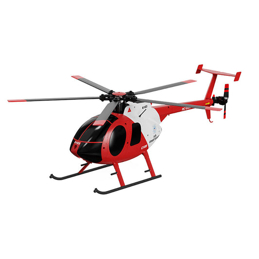 RC ERA C189 MD500 2.4G 4CH 1:28 UAV Altitude Hold Single Blade Flybarless RC Helicopter RTF - Red / With 1 battery