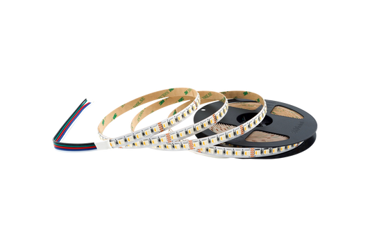 RGBW LED Streifen 10 mm – 120 LEDs/m 4-in-1, 24V, 19,2 W/m, 1521 lm/m, 5m – Warmweiß 3000K CRI>80, IP20