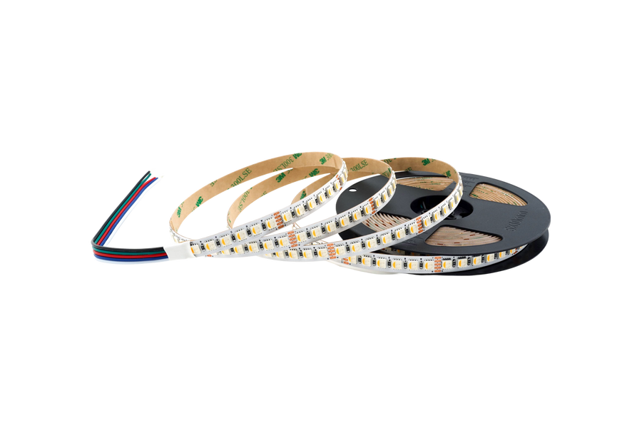 RGBW LED Streifen 10 mm – 120 LEDs/m 4-in-1, 24V, 19,2 W/m, 1566 lm/m, 5m – Kaltweiß 6500K CRI>80, IP20
