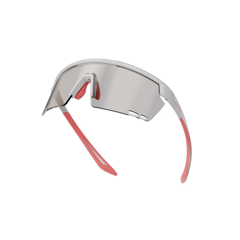 ROULEUR Photochromic Sports Sunglasses - White + Pink
