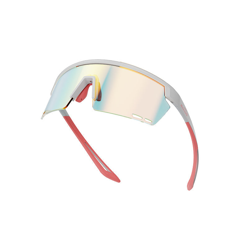 ROULEUR Coated Photochromic Sports Sunglasses - White + Pink