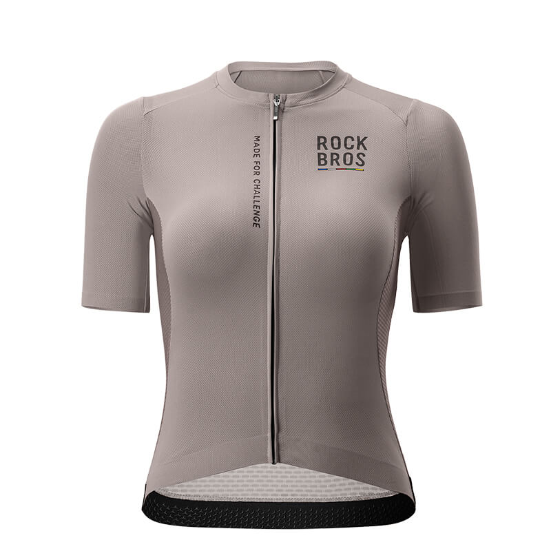 ROAD TO SKY Damen Kurzarm Fahrradtrikot Fahrrad Jersey für MTB & Rennrad - Erdgrau / XXS
