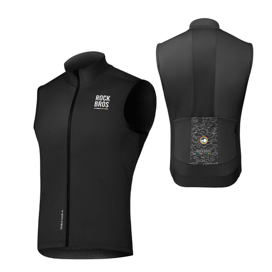 ROAD TO SKY Herren Fahrradjacke Ärmellose Weste Laufweste Atmungsaktiv - Schwarz / EU XS / Asien S