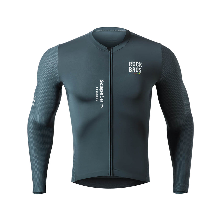 ROAD TO SKY Herren Langarm-Radtrikot Jersey für MTB & Rennrad - S