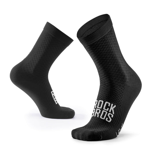 ROAD TO SKY Sportsocken Baumwolle Atmungsaktive Laufsocken für MTB & Rennrad - Schwarz / S