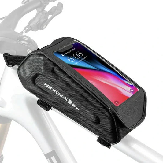 ROCKBROS Fahrradtasche Wasserdicht Handytasche Touchscreen für Smartphone 6,8 Zoll - Schwarz