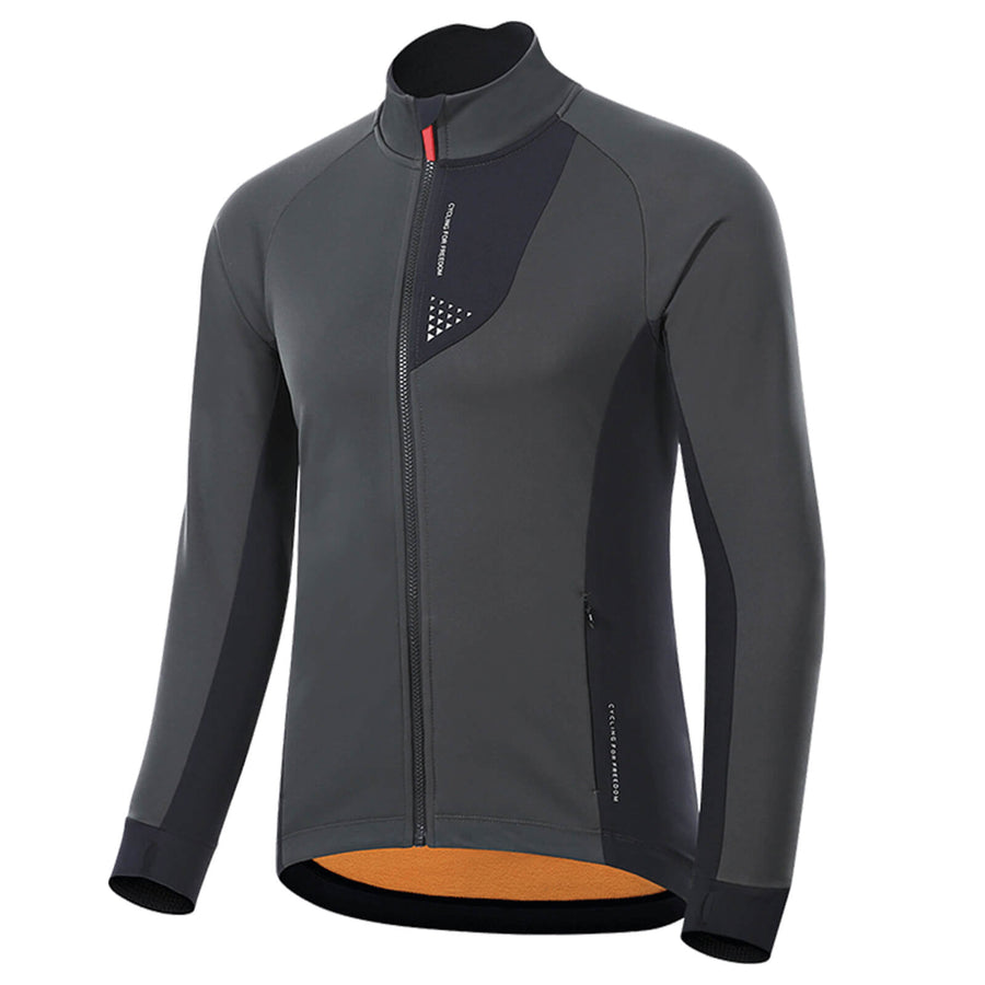 ROCKBROS Herren Winter Fahrradjacke Winddicht Atmungsaktiv mit Fleecefutter - M