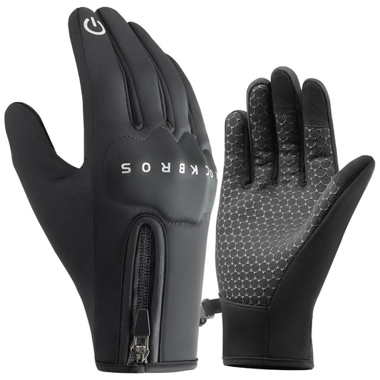 ROCKBROS Winter Fahrradhandschuhe mit Gel Gepolstert Touchscreen-fähig - M (Asiatisch EU S）
