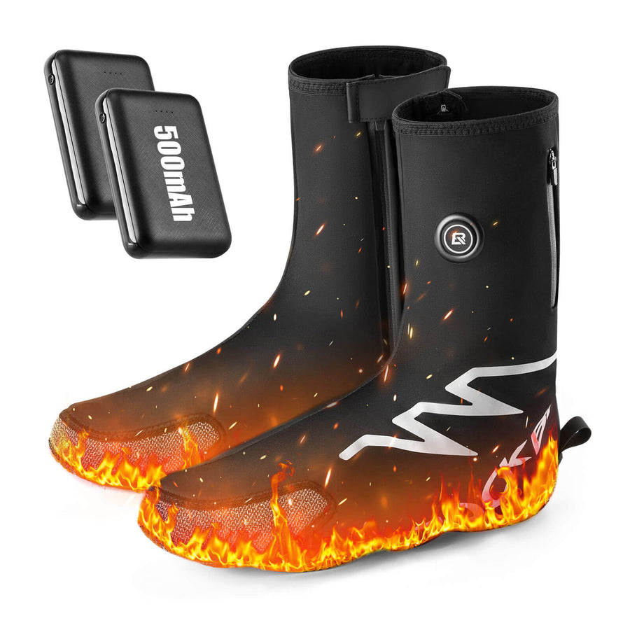 ROCKBROS Beheizte Überschuhe Winter Fahrrad Schuhüberzieher für Damen/Herren - S