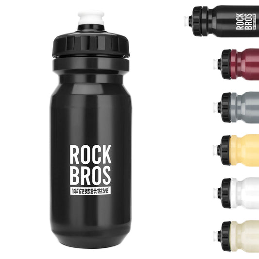 ROCKBROS Fahrrad Trinkflasche 600ml Trinkflasche BPA-Frei Auslaufsichere Flasche - Schwarz