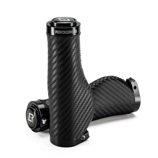 ROCKBROS Fahrradgriffe Kohlenstoffmuster Lenkergriffe Rutschfest 22,2mm - Typ 1-Kugel-förmiger Stil