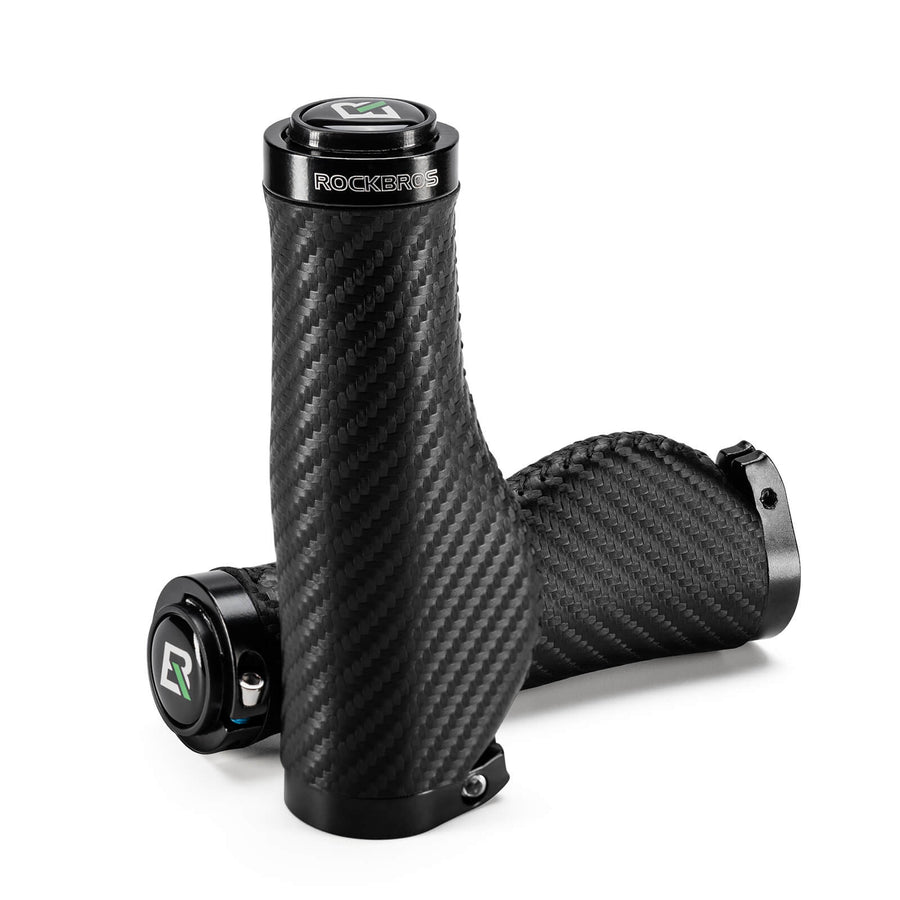ROCKBROS Fahrradgriffe Kohlenstoffmuster Lenkergriffe Rutschfest 22,2mm - Typ 1-Kugel-förmiger Stil