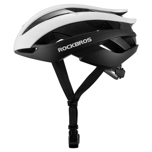 ROCKBROS Fahrradhelm Rennradhelm Verstellbarer Belüftung Damen/Herren - Weiß / M