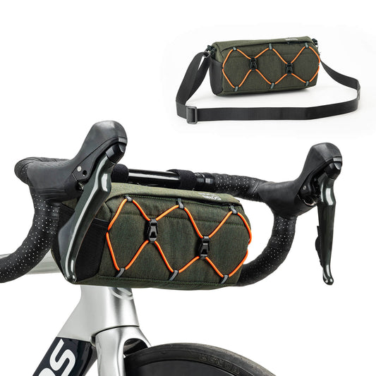 ROCKBROS Fahrradtasche Lenkertasche 2,2L mit Schultergurt in 6 Farben - Dunkelgrün