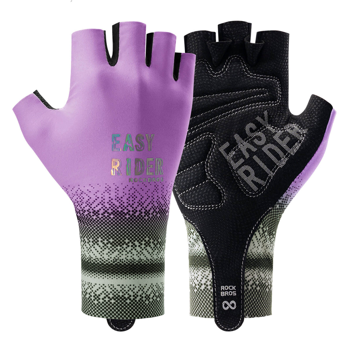 Halbfinger-Fahrradhandschuhe Atmungsaktiv Rutschfest Sommer - Lila / S