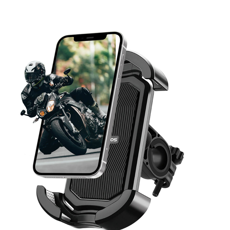 Handyhalterung Fahrrad Handyhalter Motorrad 360° Drehbar für 4,7-7,0 Zoll - Lenker / Schwarz