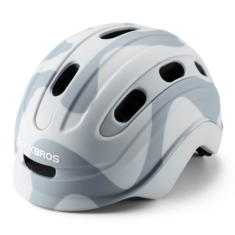 Kinderhelm Rücklicht-Kompatibel 54–58 cm 6–18 Jahre - Grau Tarnung -Matt