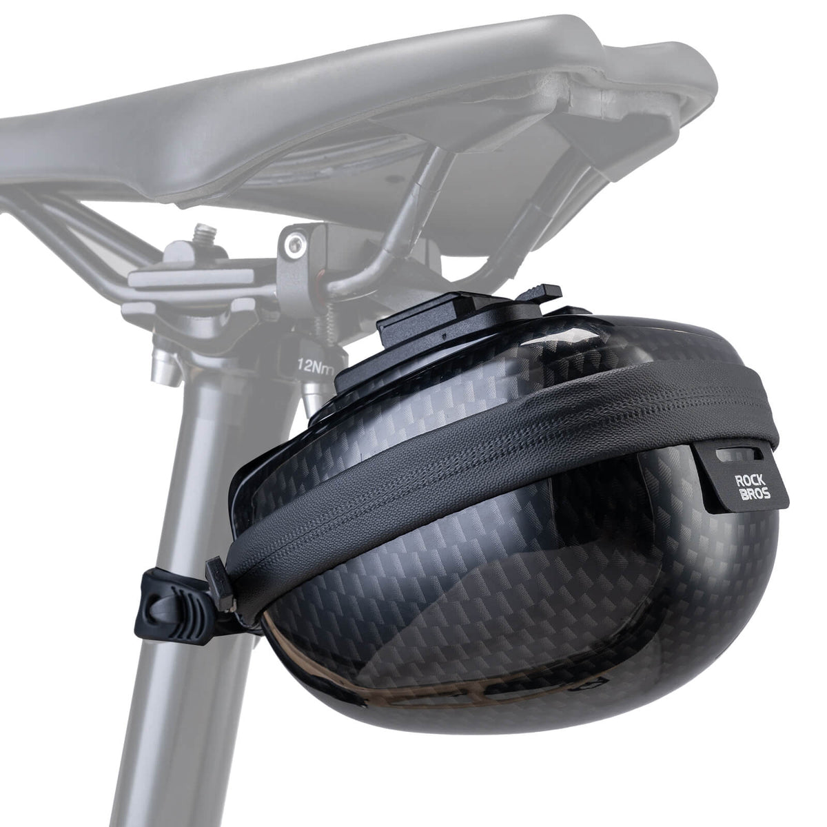 Fahrrad Satteltaschen Hard Shell Reflektierend 0,4 L mit Halterung - Schwarz