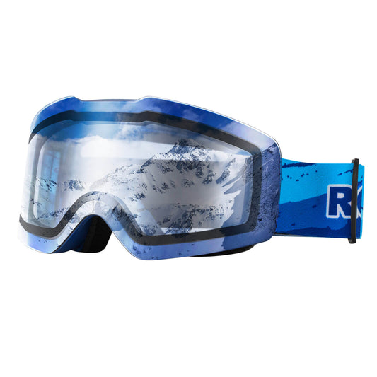 ROCKBROS Skibrille Schneebrille Polarisierte Helmkompatible Sportbrille Skifahren - Blau