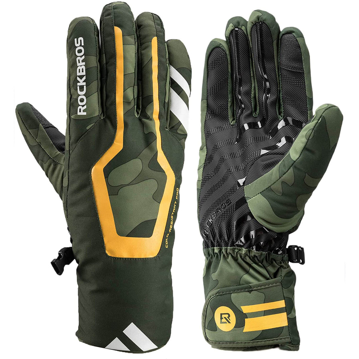 ROCKBROS Skihandschuhe Winter Handschuhe Wasserabweisend Anti-Rutsch - S