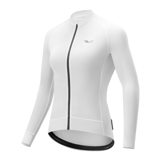 ROCKBROS TVI Damen Langarm-Radtrikot Fahrrad Jersey für MTB & Rennrad - Weiß / Asian Size S (EU size XS)