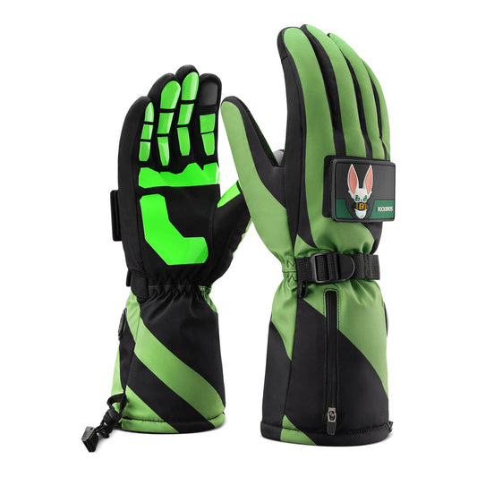 ROCKBROS Winter Beheizte Fahrradhandschuhe Handschuhe 3 Heizstufen M-XL - M