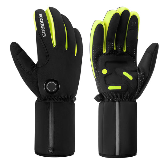 ROCKBROS Winter Beheizte Fahrradhandschuhe Touchscreen Handschuhe M-2XL - M