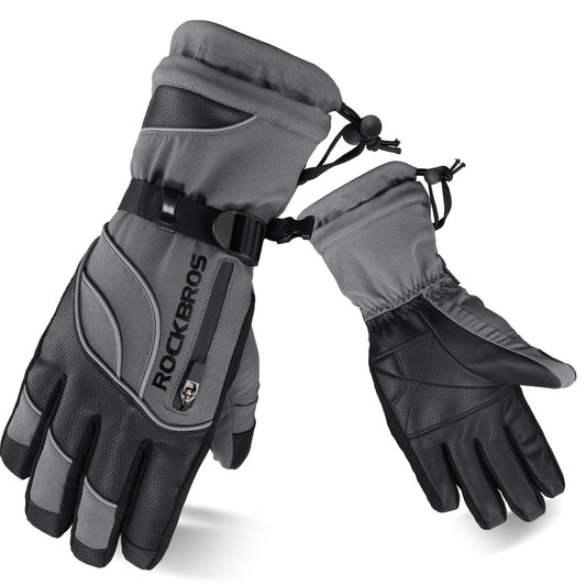 ROCKBROS Winter Handschuhe Warm Skihandschuhe Winddicht -20℃ M-XL - Grau / M