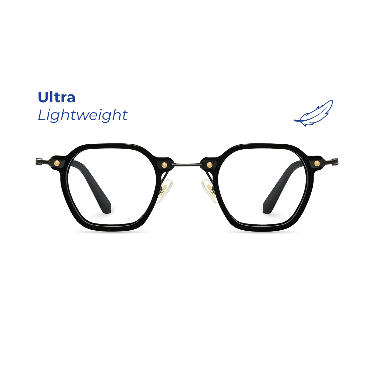 Foster Black Geometric Eyeglasses | EYDOLOGY