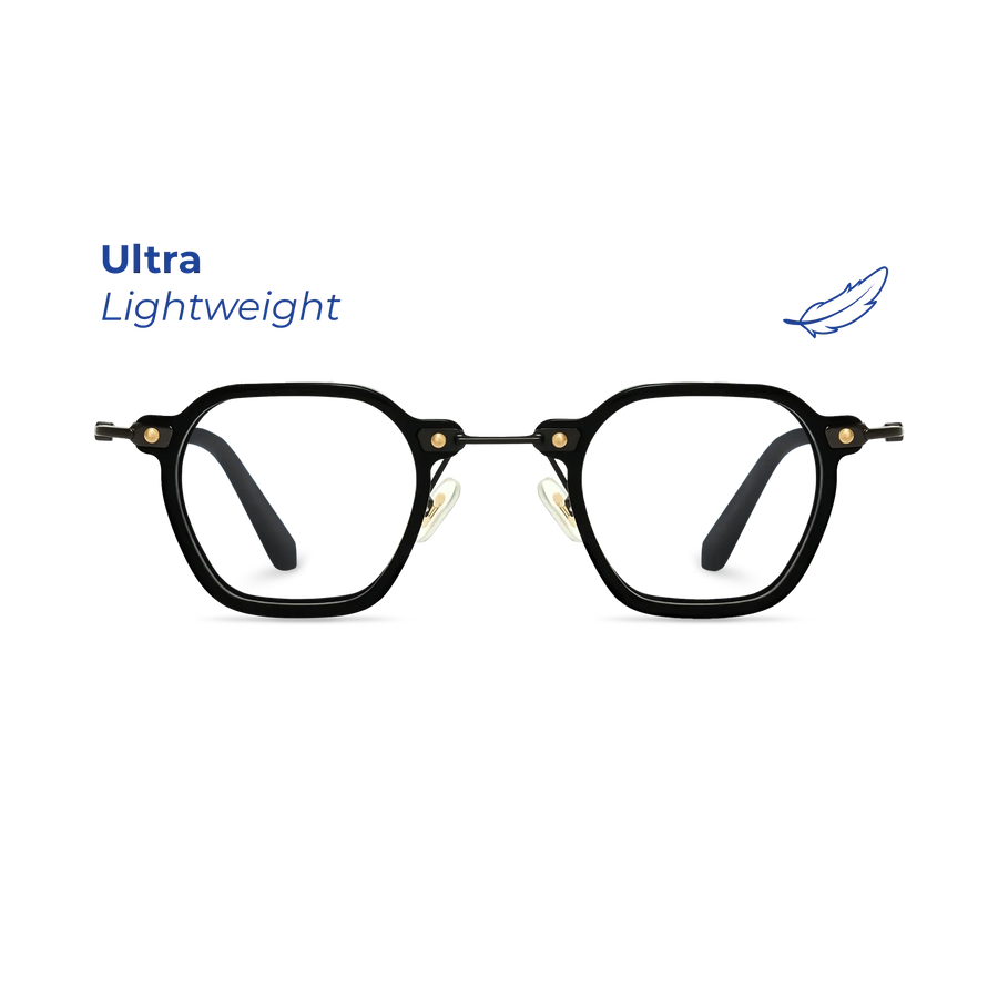 Foster Black Geometric Eyeglasses | EYDOLOGY