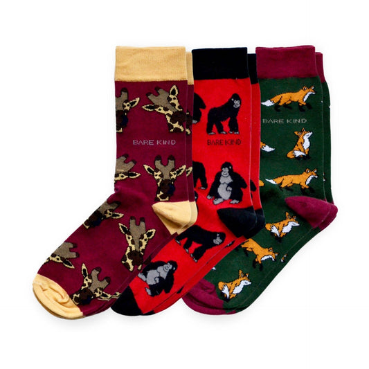 Red Lover 3 Bamboo Sock Set | UK Adult 4-7