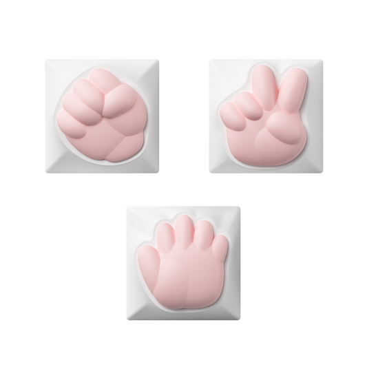Rock Paper Scissors and Praise Artisan Keycaps