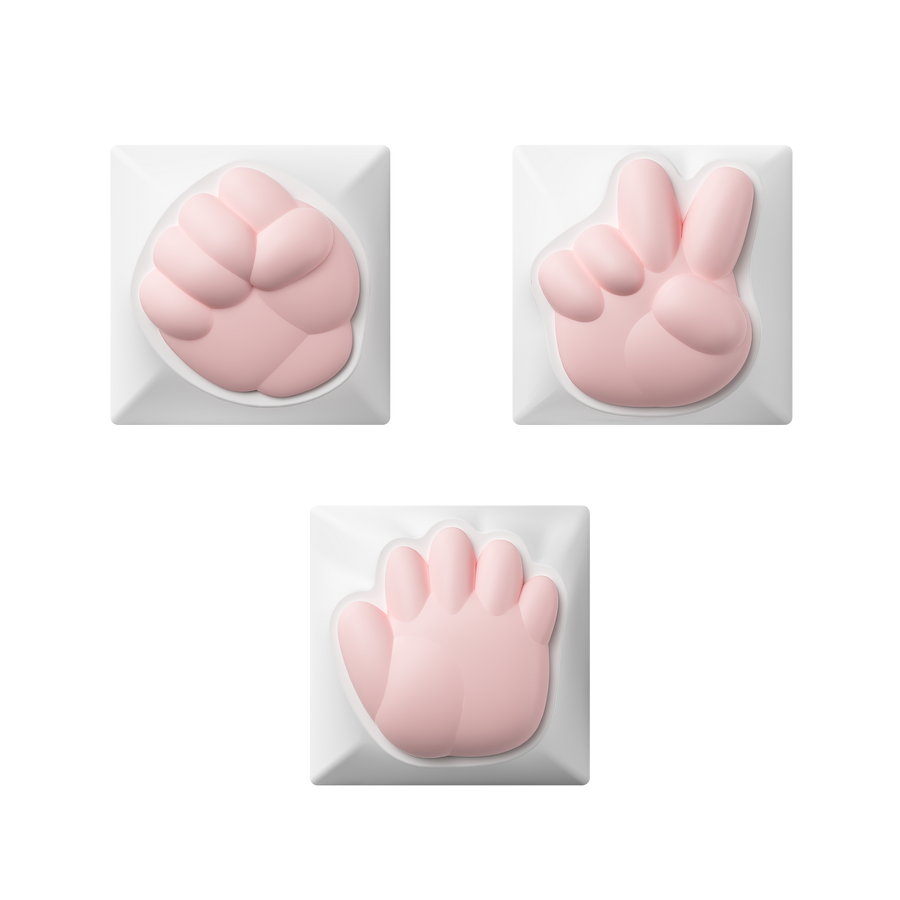 Rock Paper Scissors and Praise Artisan Keycaps